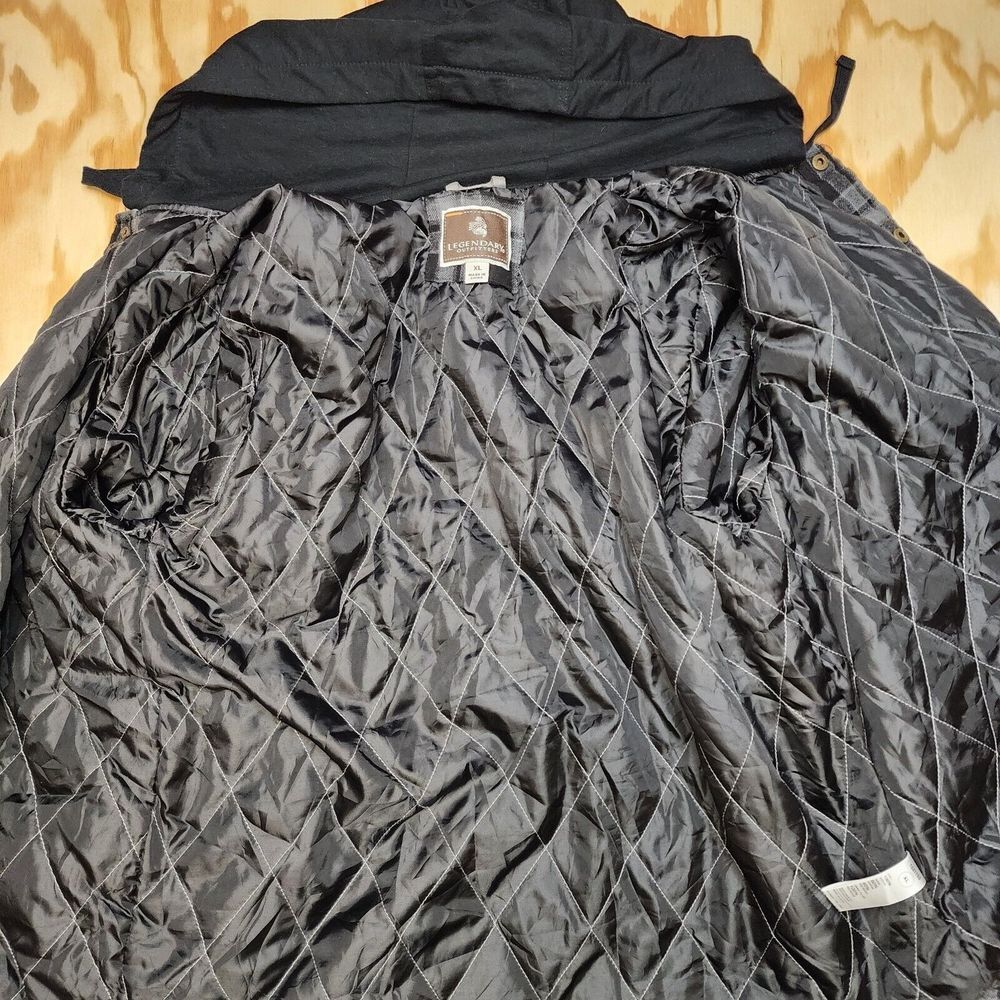 Legendary Outfitters XL Snap Hood Jacket Gray Black Pockets Very‎ Warm Insulated - Picture 5 of 8